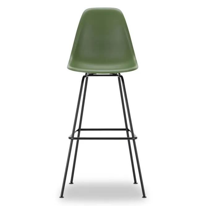 Krzesło Barowe Eames Plastic Re High Zielone - Czarna Podstawa Vitra