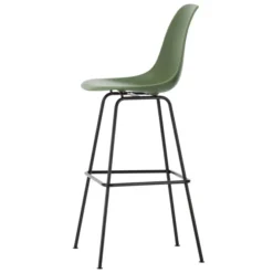 Krzesło Barowe Eames Plastic Re High Zielone - Czarna Podstawa Vitra