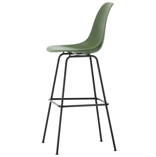 Krzesło Barowe Eames Plastic Re High Zielone - Czarna Podstawa Vitra