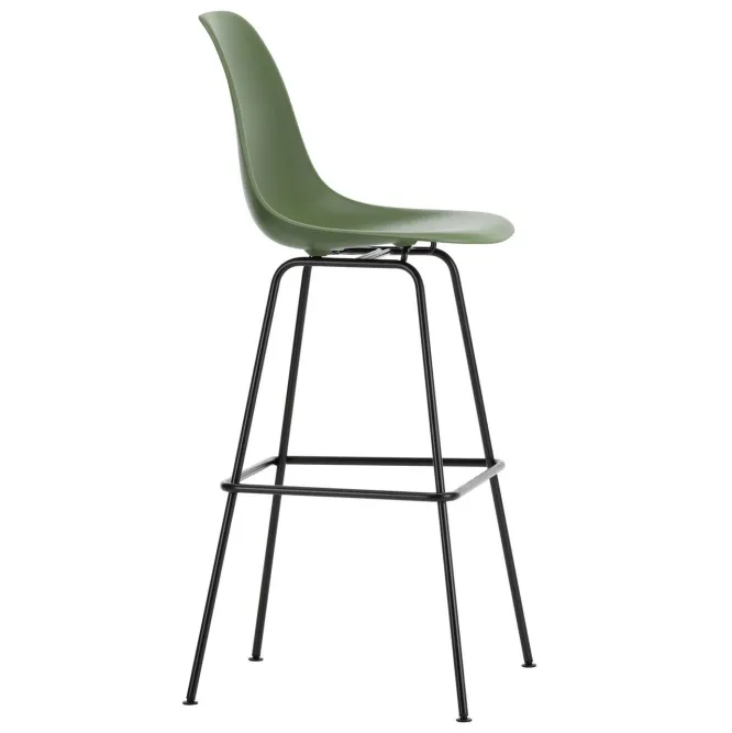 Krzesło Barowe Eames Plastic Re High Zielone - Czarna Podstawa Vitra