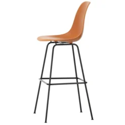 Krzesło Barowe Eames Plastic Re High Pomarańczowe - Czarna Podstawa Vitra