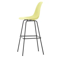 Krzesło Barowe Eames Plastic Re High Żółte - Czarna Podstawa Vitra