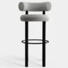 Krzesło Barowe Fat Black Steel - Natural Boucle Tom Dixon