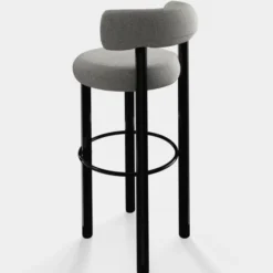 Krzesło Barowe Fat Black Steel - Natural Boucle Tom Dixon