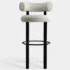 Krzesło Barowe Fat Black Steel - Ivory Boucle Tom Dixon