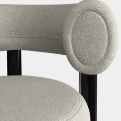 Krzesło Barowe Fat Black Steel - Ivory Boucle Tom Dixon