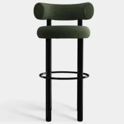 Krzesło Barowe Fat Black Steel - Forest Boucle Tom Dixon