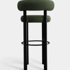 Krzesło Barowe Fat Black Steel - Forest Boucle Tom Dixon