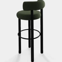 Krzesło Barowe Fat Black Steel - Forest Boucle Tom Dixon