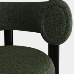 Krzesło Barowe Fat Black Steel - Forest Boucle Tom Dixon