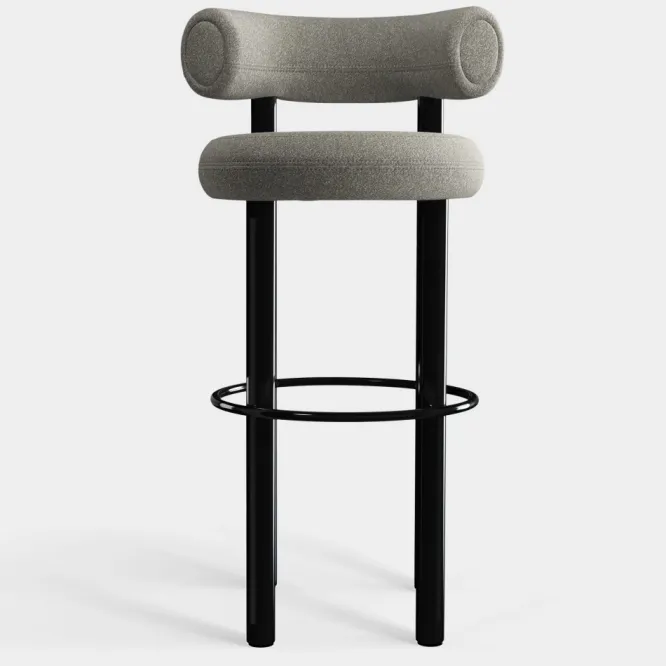 Krzesło Barowe Fat Black Steel - Clay Boucle Tom Dixon