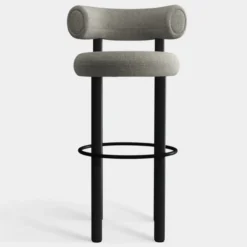 Krzesło Barowe Fat Black Wood - Clay Boucle Tom Dixon
