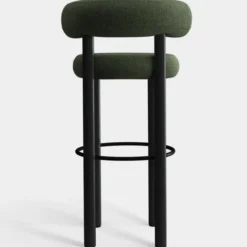 Krzesło Barowe Fat Black Wood - Forest Boucle Tom Dixon