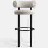 Krzesło Barowe Fat Black Wood - Ivory Boucle Tom Dixon