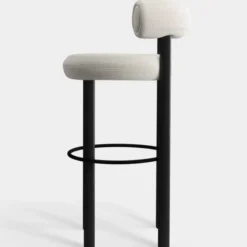 Krzesło Barowe Fat Black Wood - Ivory Boucle Tom Dixon