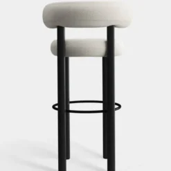 Krzesło Barowe Fat Black Wood - Ivory Boucle Tom Dixon