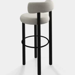 Krzesło Barowe Fat Black Wood - Ivory Boucle Tom Dixon