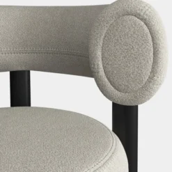 Krzesło Barowe Fat Black Wood - Ivory Boucle Tom Dixon