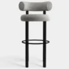 Krzesło Barowe Fat Black Wood - Natural Boucle Tom Dixon