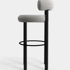 Krzesło Barowe Fat Black Wood - Natural Boucle Tom Dixon