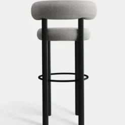 Krzesło Barowe Fat Black Wood - Natural Boucle Tom Dixon