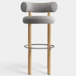 Krzesło Barowe Fat Natural Wood - Natural Boucle Tom Dixon