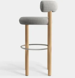 Krzesło Barowe Fat Natural Wood - Natural Boucle Tom Dixon