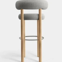 Krzesło Barowe Fat Natural Wood - Natural Boucle Tom Dixon