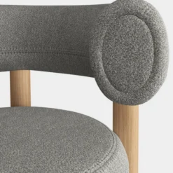 Krzesło Barowe Fat Natural Wood - Natural Boucle Tom Dixon