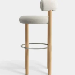 Krzesło Barowe Fat Natural Wood - Ivory Boucle Tom Dixon