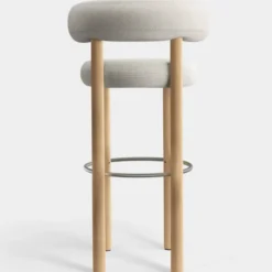 Krzesło Barowe Fat Natural Wood - Ivory Boucle Tom Dixon
