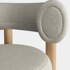 Krzesło Barowe Fat Natural Wood - Ivory Boucle Tom Dixon