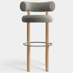 Krzesło Barowe Fat Natural Wood - Clay Boucle Tom Dixon