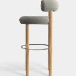Krzesło Barowe Fat Natural Wood - Clay Boucle Tom Dixon