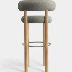 Krzesło Barowe Fat Natural Wood - Clay Boucle Tom Dixon