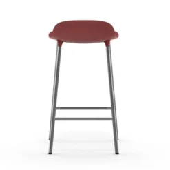 Krzesło Barowe Form Chromowana Podstawa Czerwone Normann Copenhagen