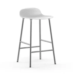 Krzesło Barowe Form Chromowana Podstawa Białe Normann Copenhagen
