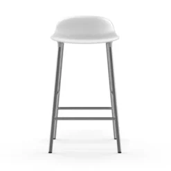 Krzesło Barowe Form Chromowana Podstawa Białe Normann Copenhagen