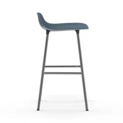 Krzesło Barowe Form Chromowana Podstawa Niebieskie Normann Copenhagen