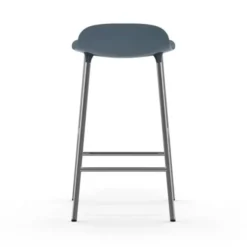 Krzesło Barowe Form Chromowana Podstawa Niebieskie Normann Copenhagen