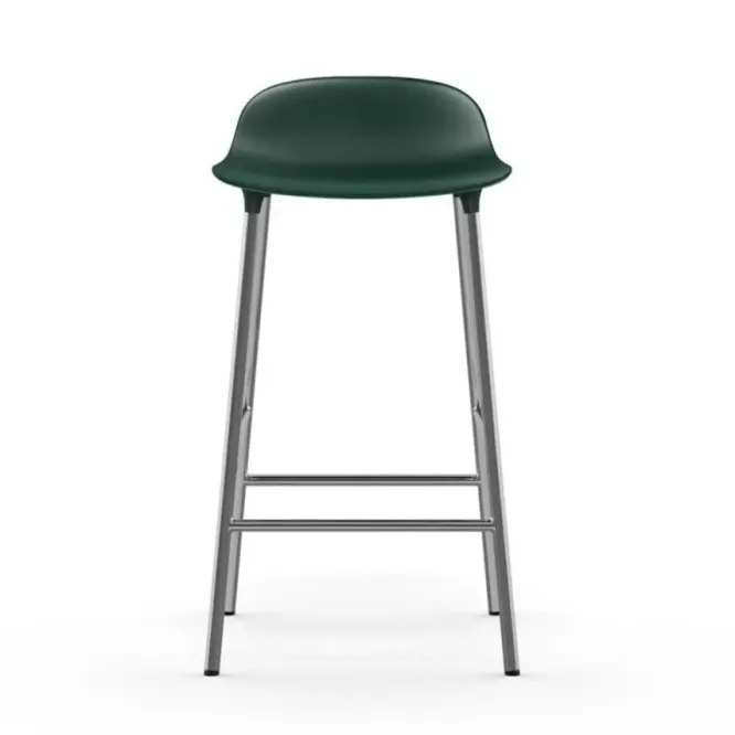 Krzesło Barowe Form Chromowana Podstawa Zielone Normann Copenhagen