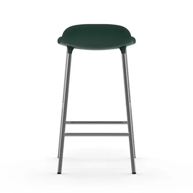 Krzesło Barowe Form Chromowana Podstawa Zielone Normann Copenhagen