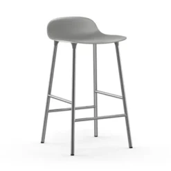 Krzesło Barowe Form Chromowana Podstawa Szare Normann Copenhagen