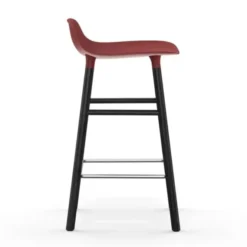 Krzesło Barowe Form Czarna Podstawa Czerwone Normann Copenhagen