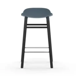 Krzesło Barowe Form Czarna Podstawa Niebieskie Normann Copenhagen