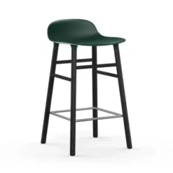 Krzesło Barowe Form Czarna Podstawa Zielone Normann Copenhagen