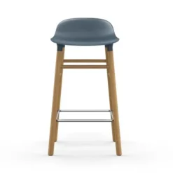 Krzesło Barowe Form Dębowa Podstawa Niebieskie Normann Copenhagen
