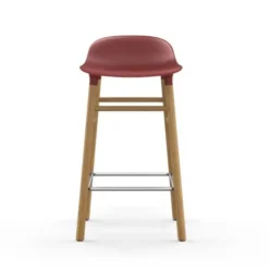 Krzesło Barowe Form Dębowa Podstawa Czerwone Normann Copenhagen