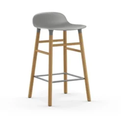 Krzesło Barowe Form Dębowa Podstawa Szare Normann Copenhagen