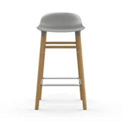 Krzesło Barowe Form Dębowa Podstawa Szare Normann Copenhagen